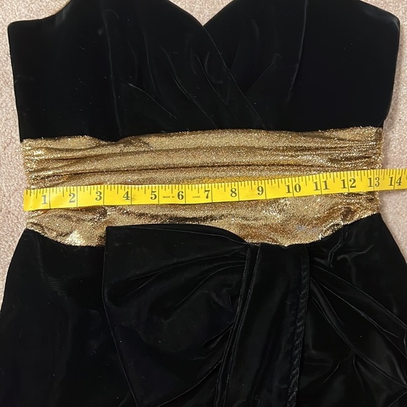 Vintage 80s Crushed Velvet Prom Party Dress by Darcy - Picture 9 of 9